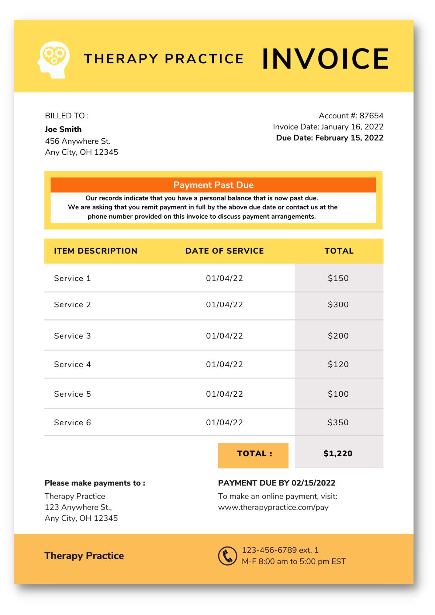 balance due invoice template