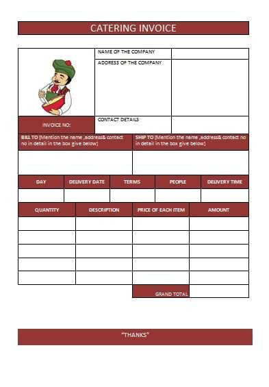 food service invoice template