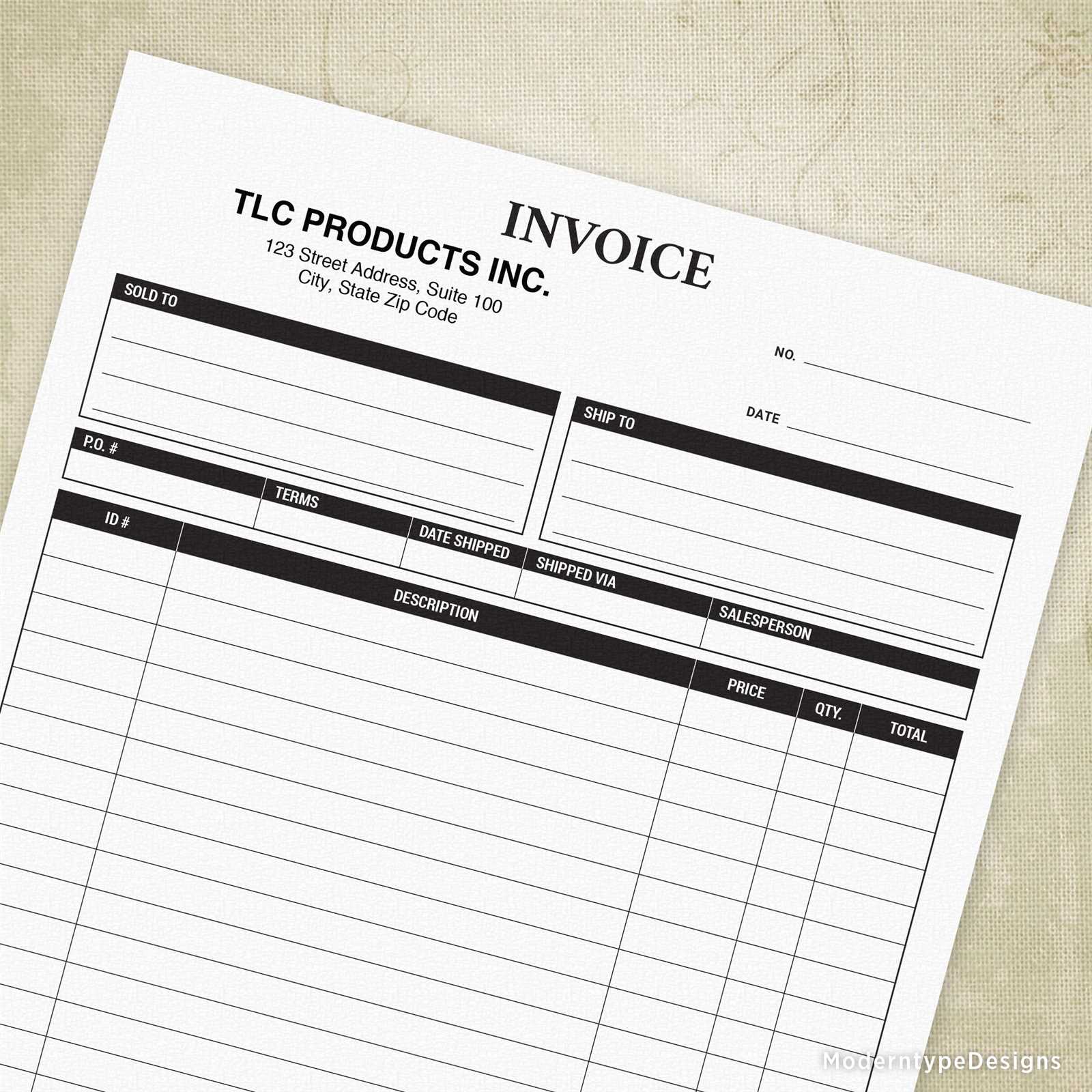 form invoice template