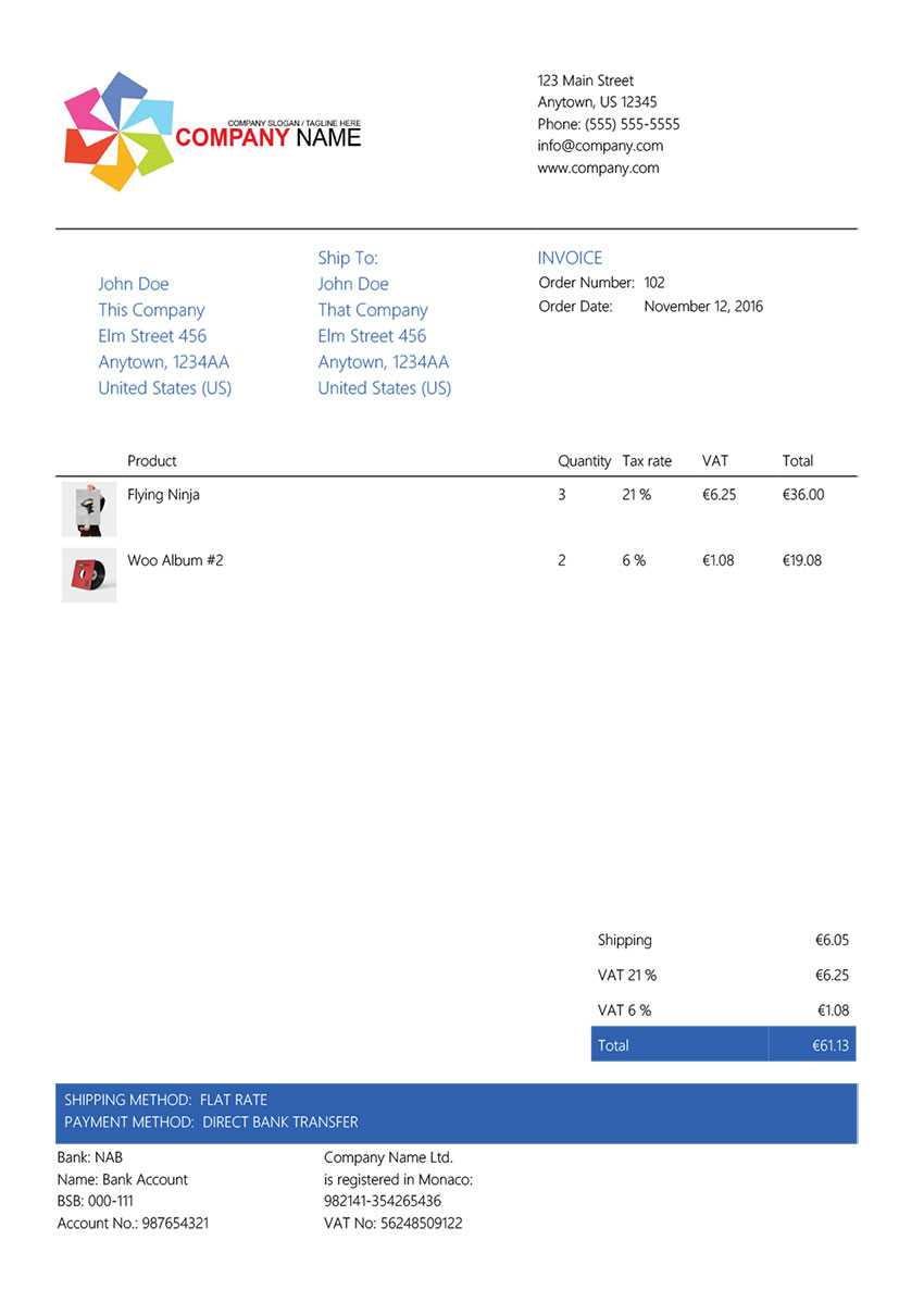 woocommerce pdf invoices custom template