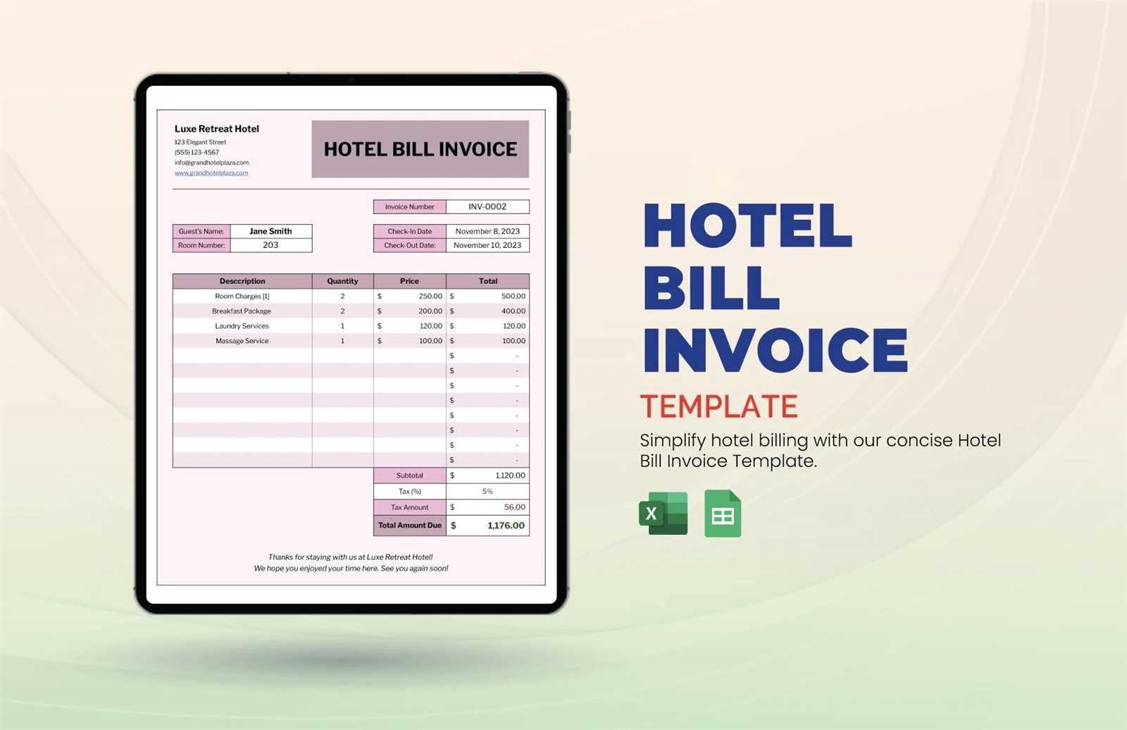 ms excel invoice template free