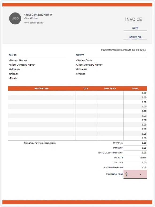printable format massage invoice template