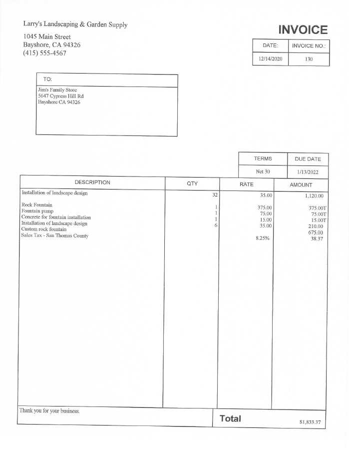 ms excel invoice template