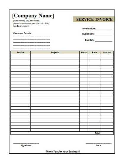 free blank service invoice template