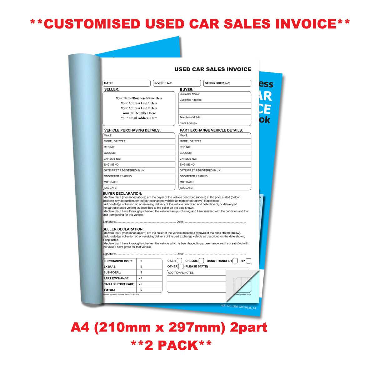 free car sales invoice template