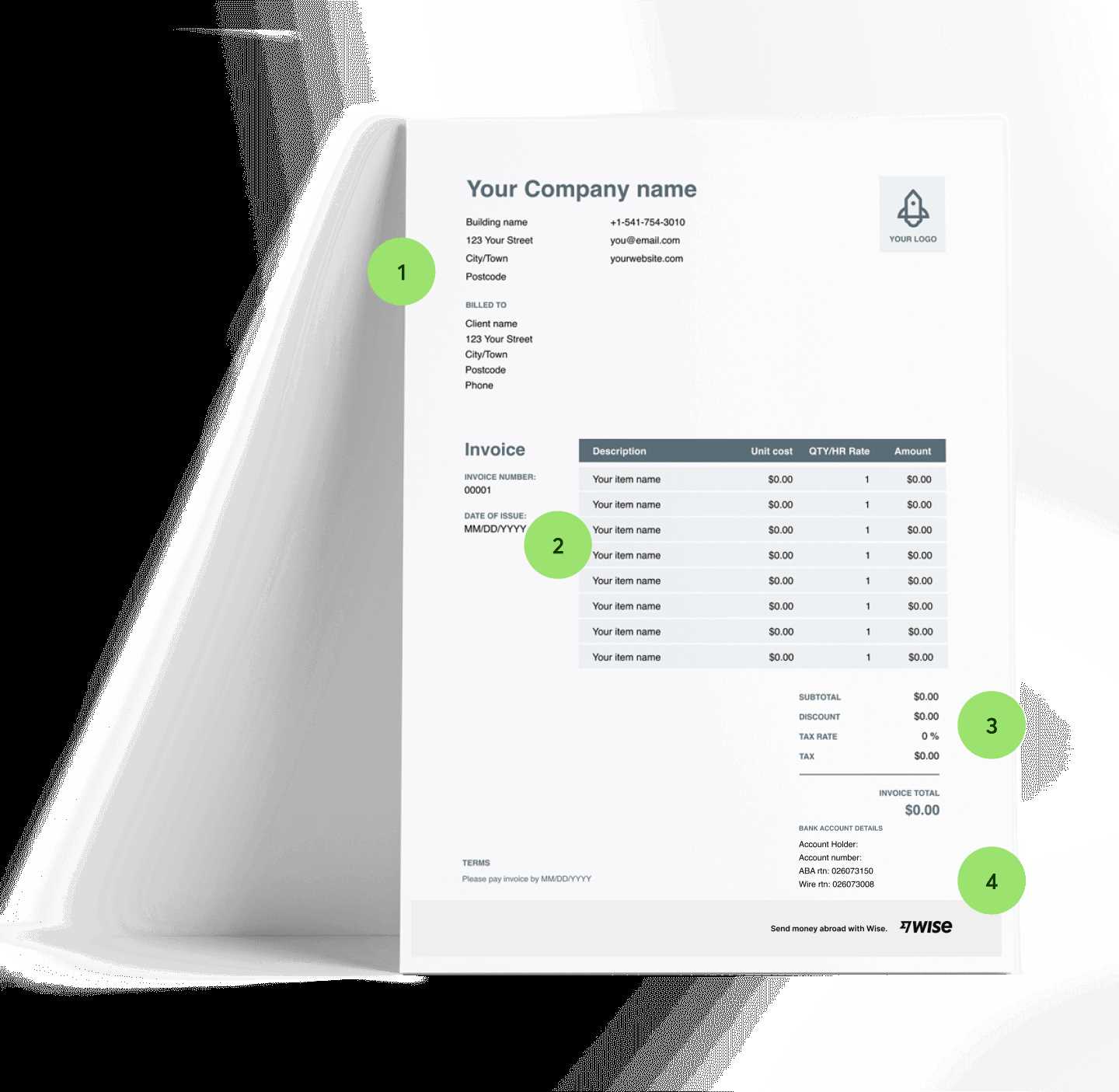 invoice template for graphic designer