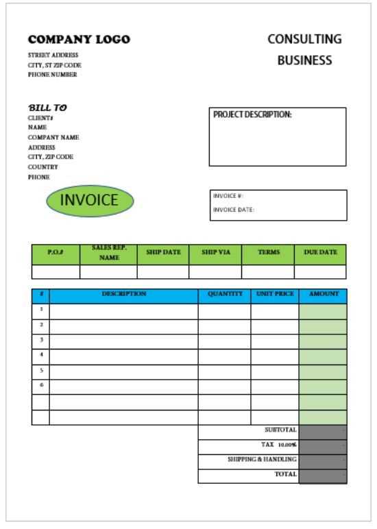 consultant invoice template word