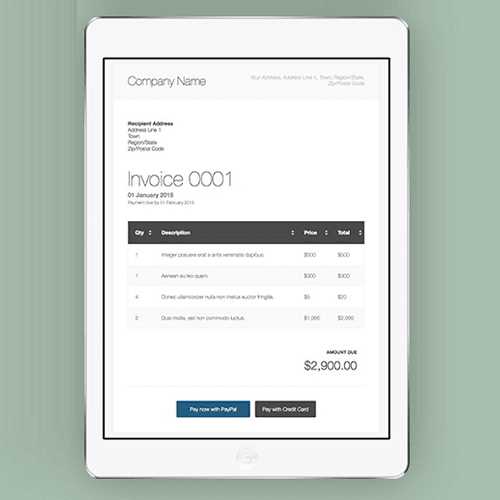 html code for invoice template free