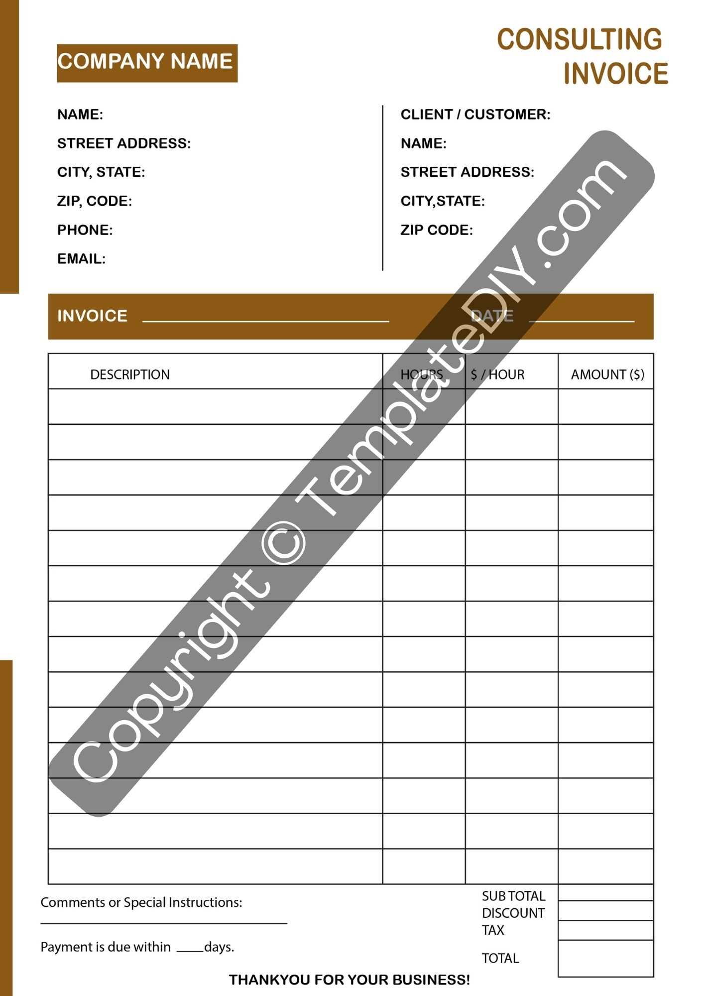 free consultant invoice template