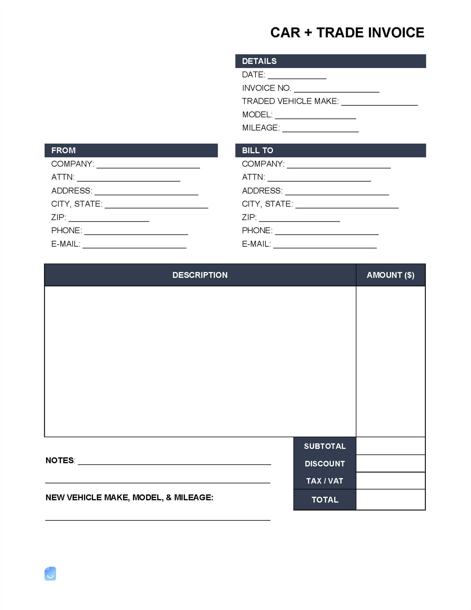 free contractor invoice template pdf