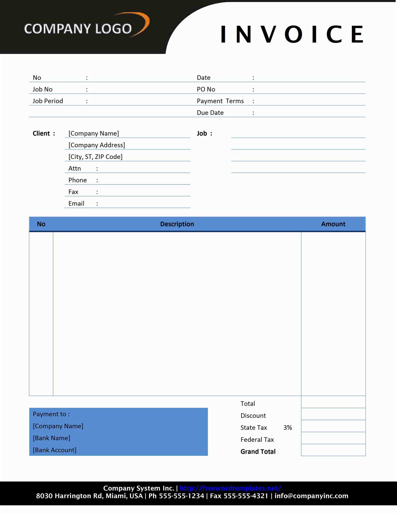 professional service invoice template