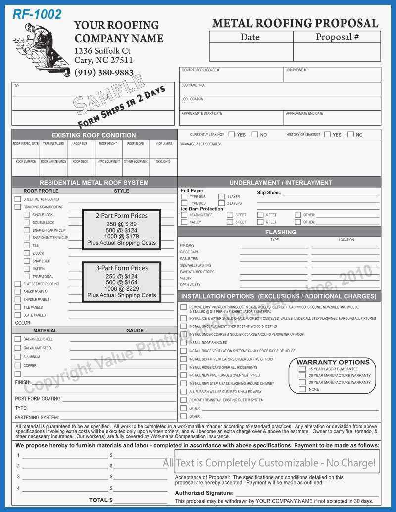 free download roofing invoice template