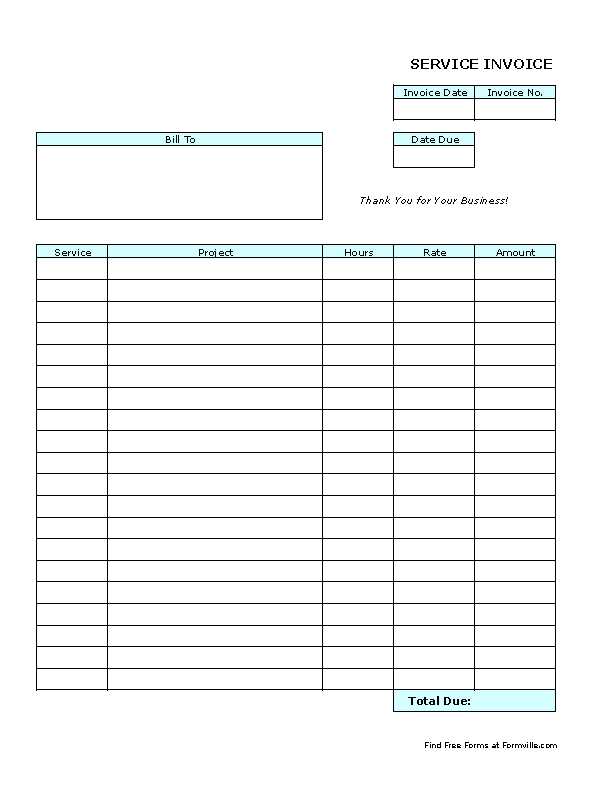 free editable printable invoice template