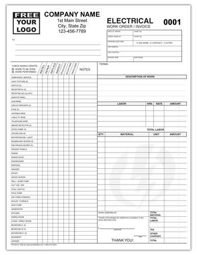 free electrical invoice templates download