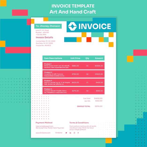 art invoice template free