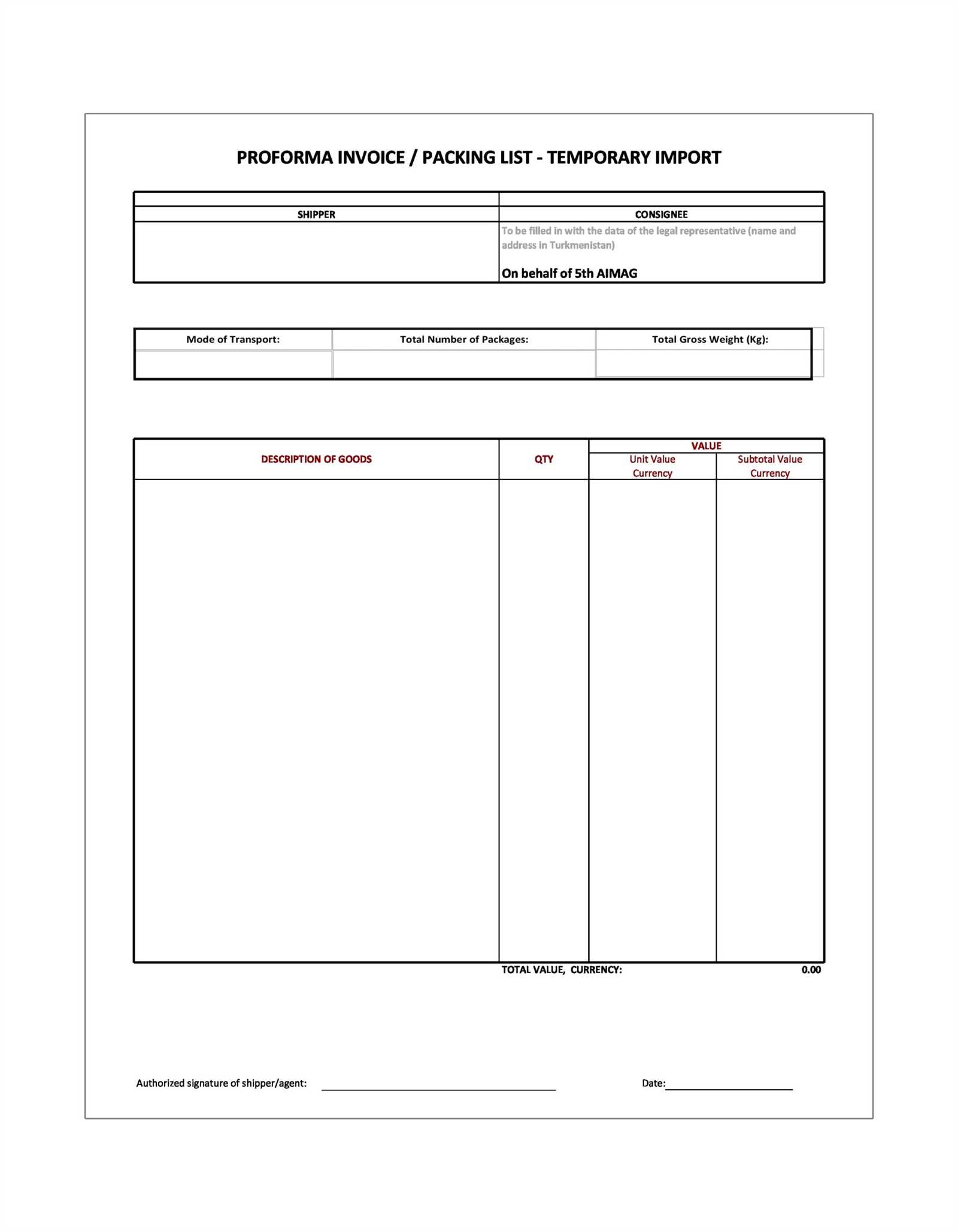 import invoice template