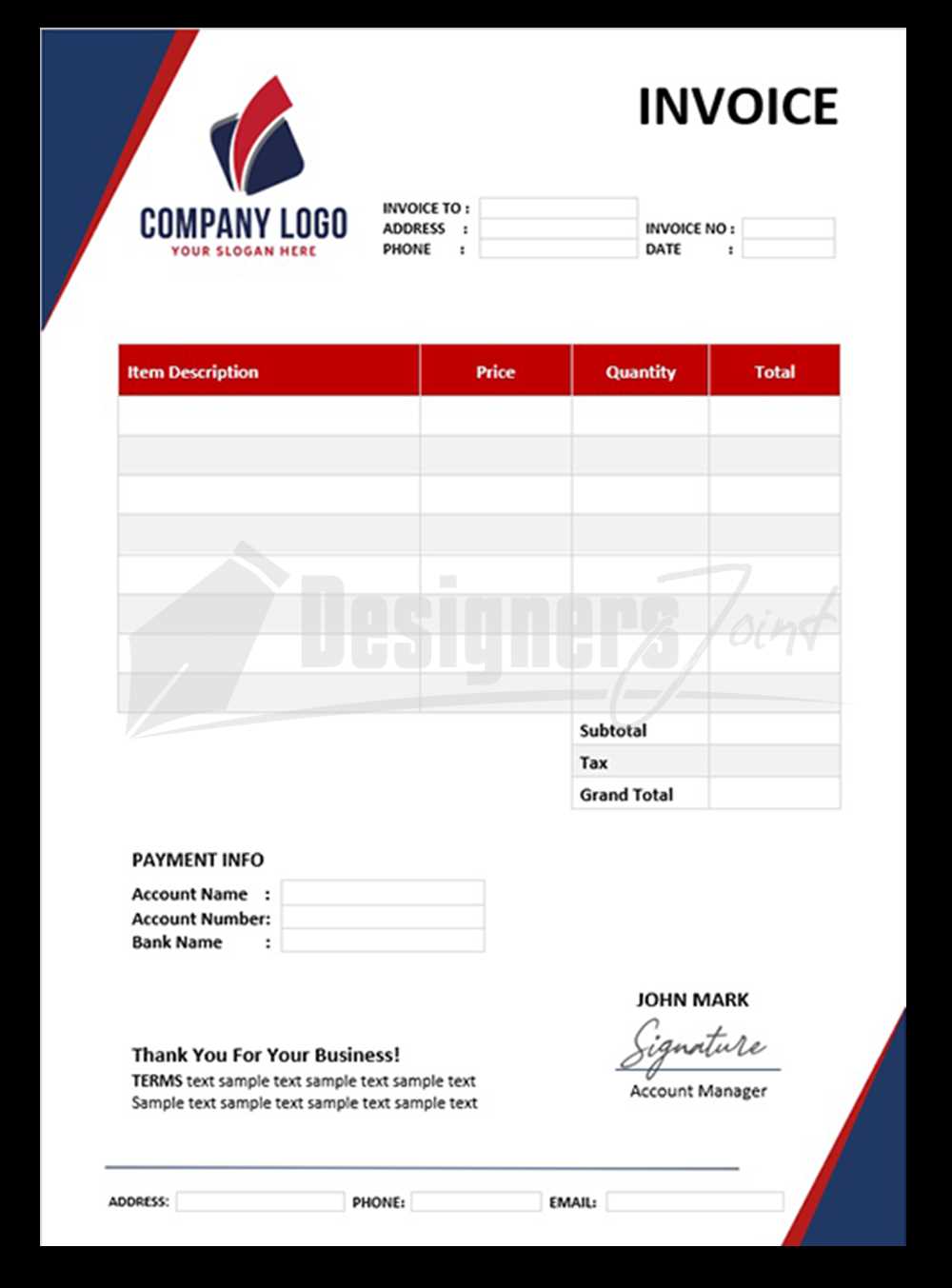 simple invoice template in word