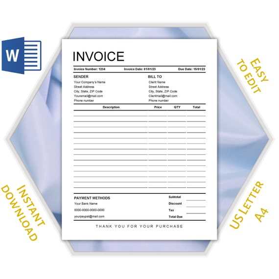 free fillable invoice template word