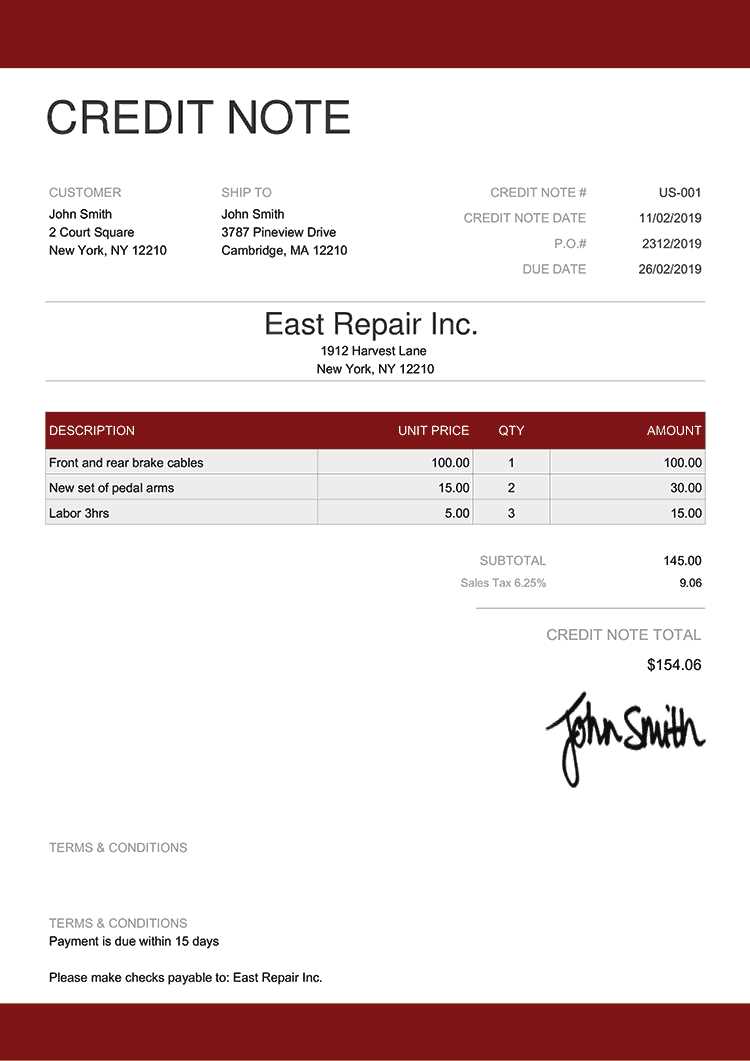 invoice note template