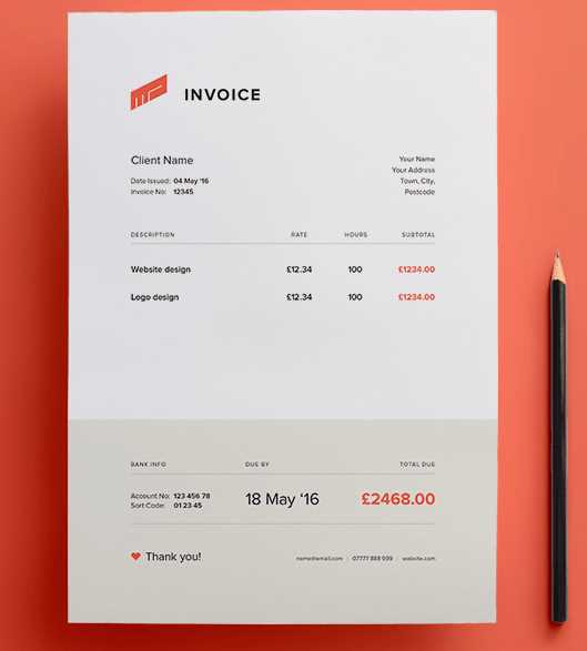 free invoice psd template