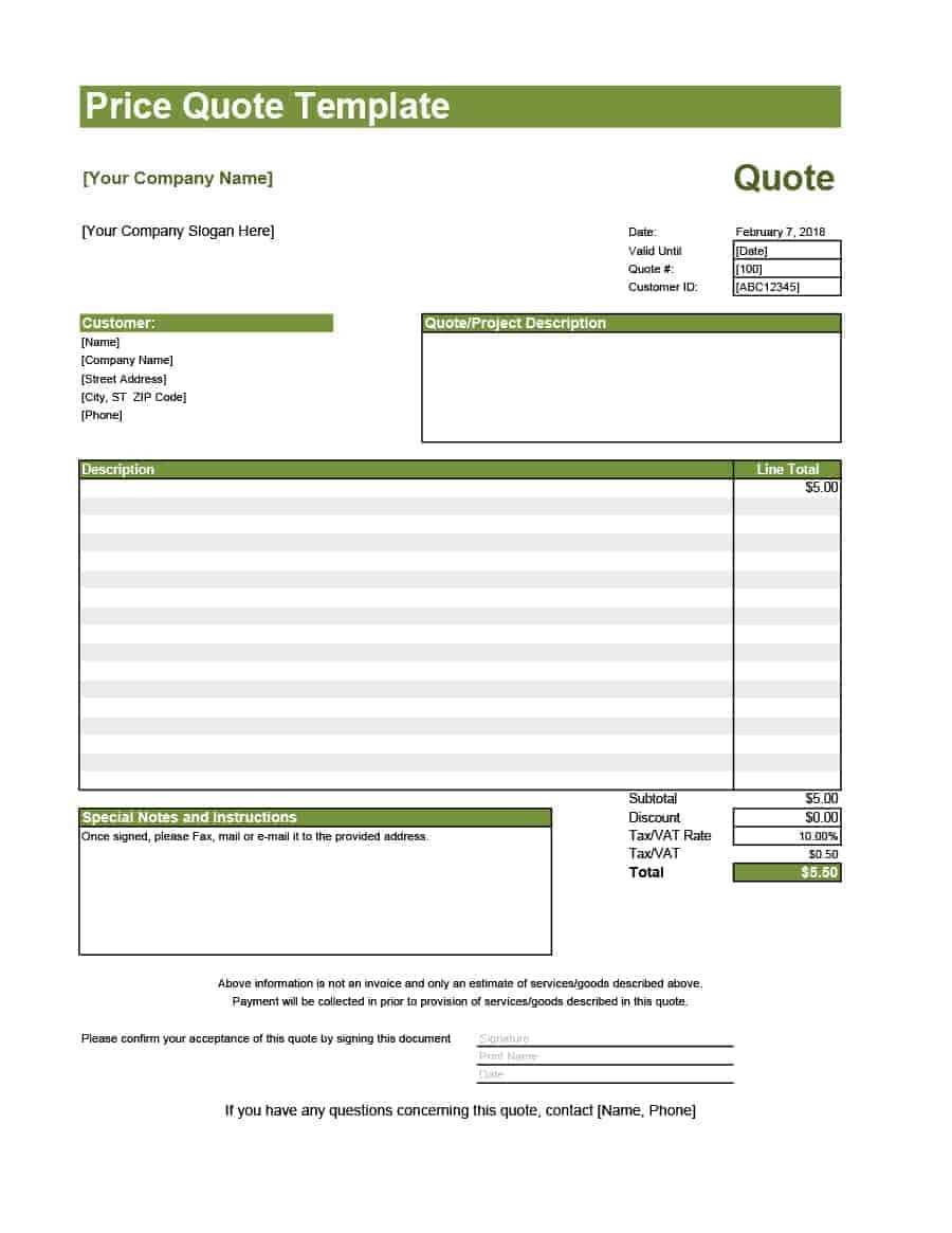 free invoice quote template