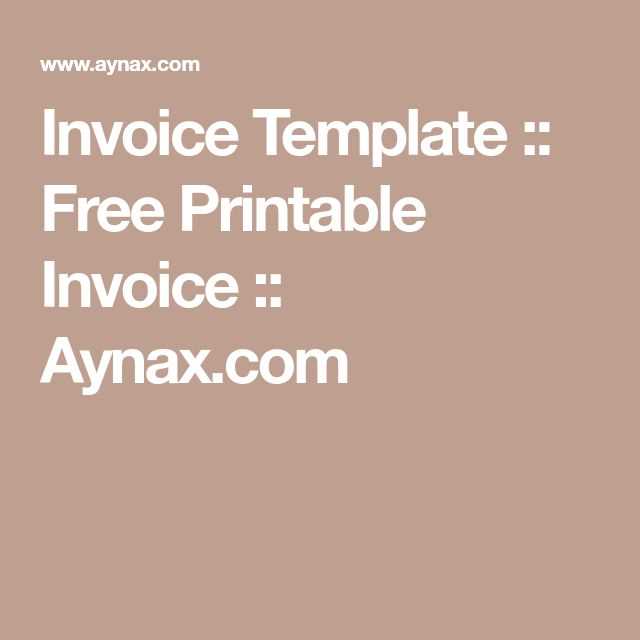 free invoice template aynax