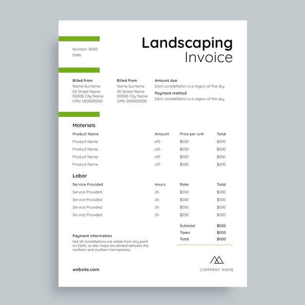 free invoice template for landscaping