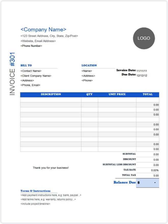 free invoice template for mac pages