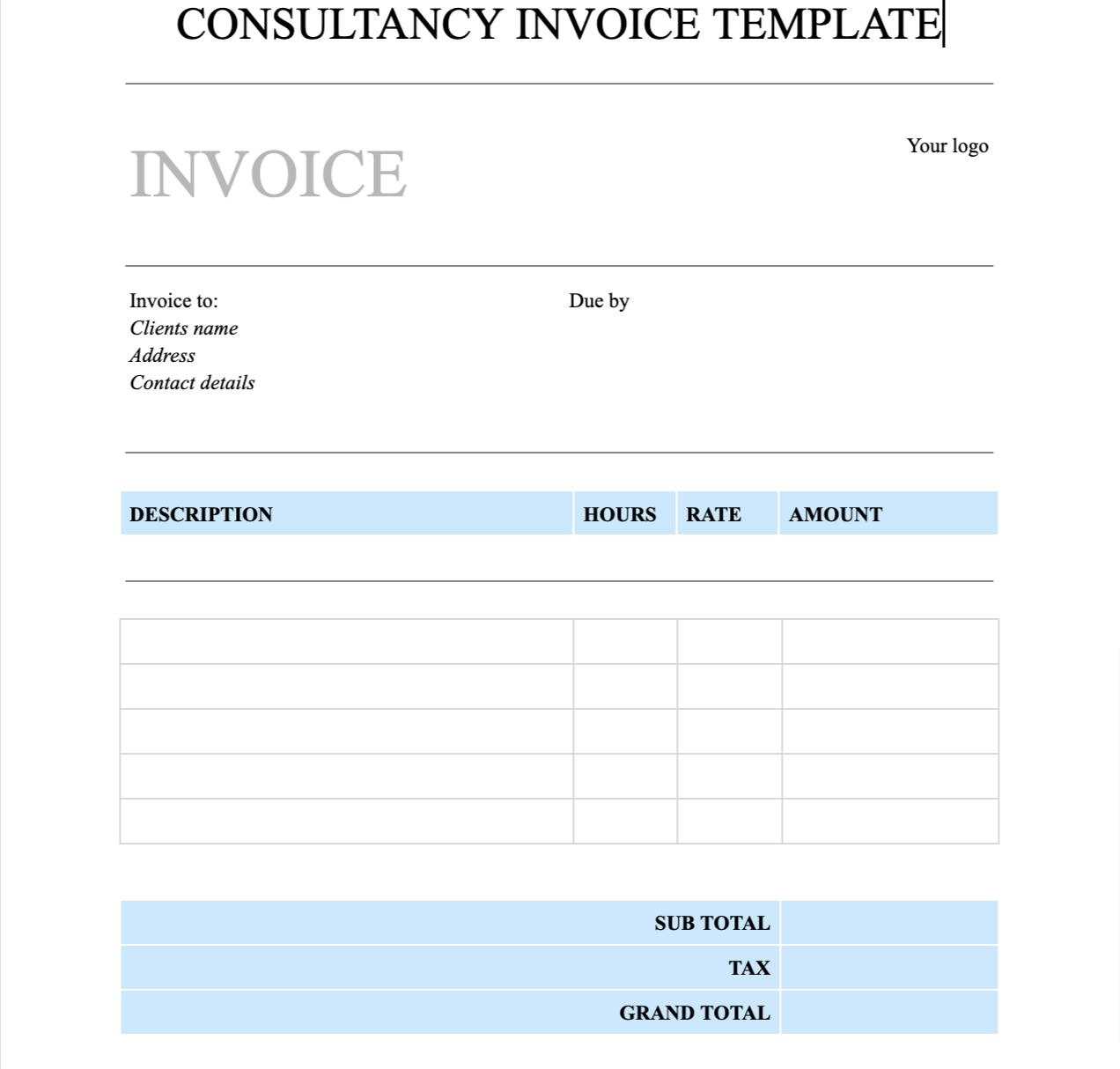 free invoice template open office