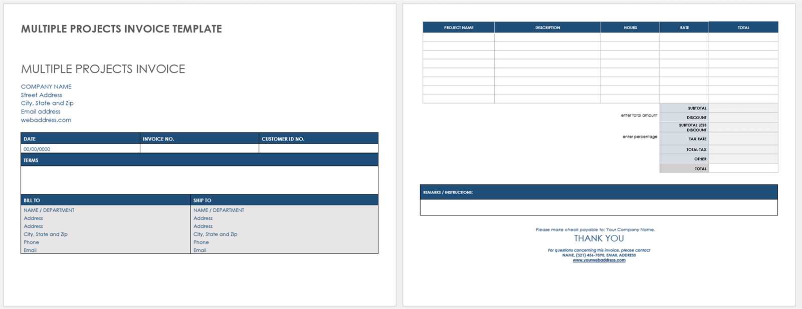 free invoice template pages