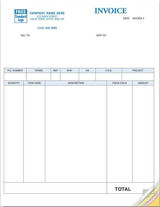 free invoice template quickbooks