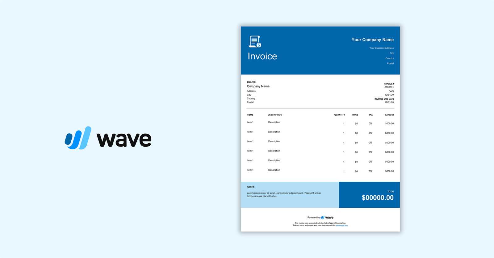 free invoice template wave