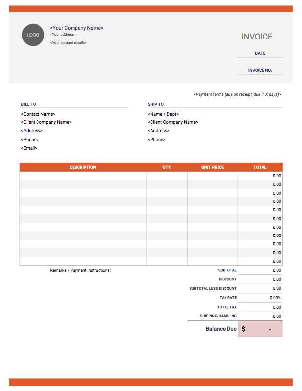 free invoice template wordpad