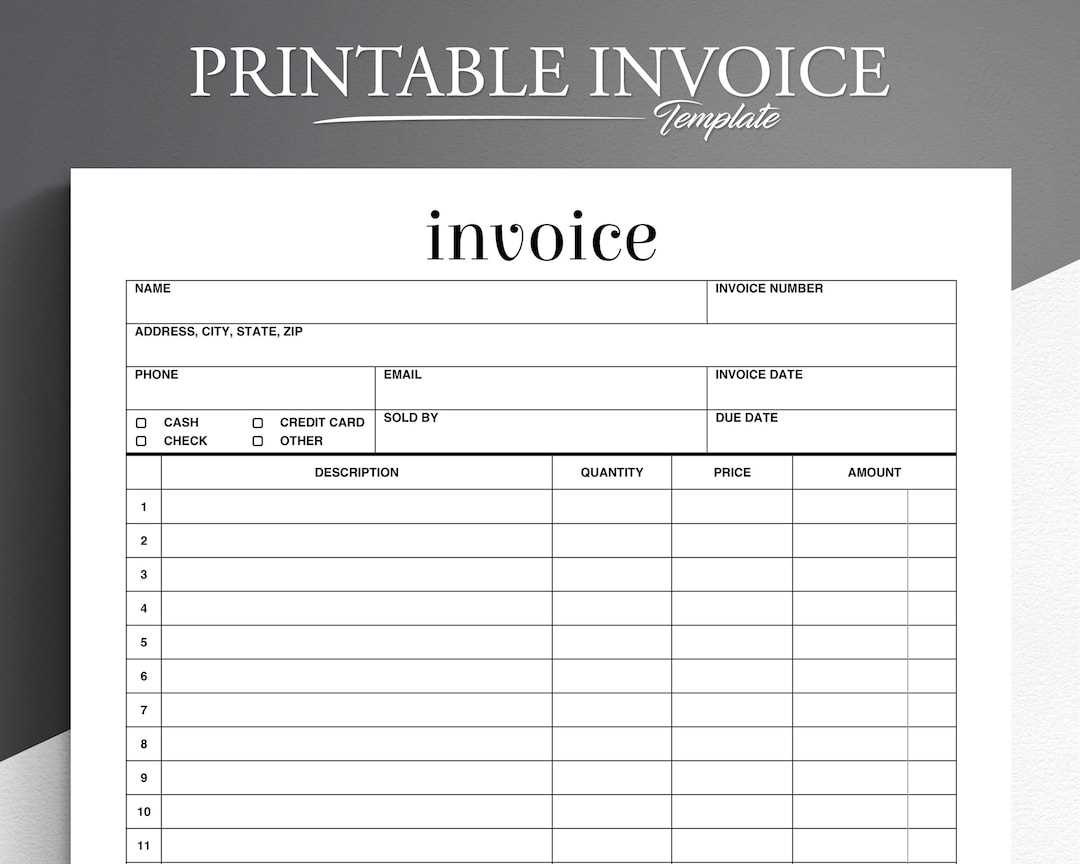 free invoice templates to fill in and print