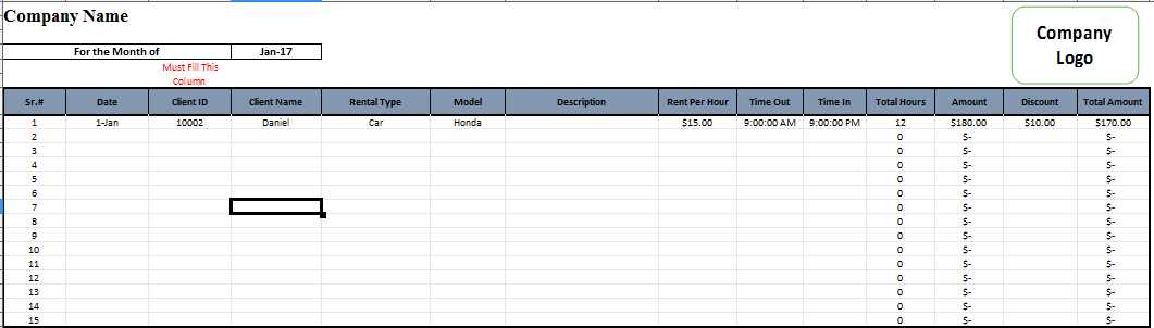 taxi invoice template excel