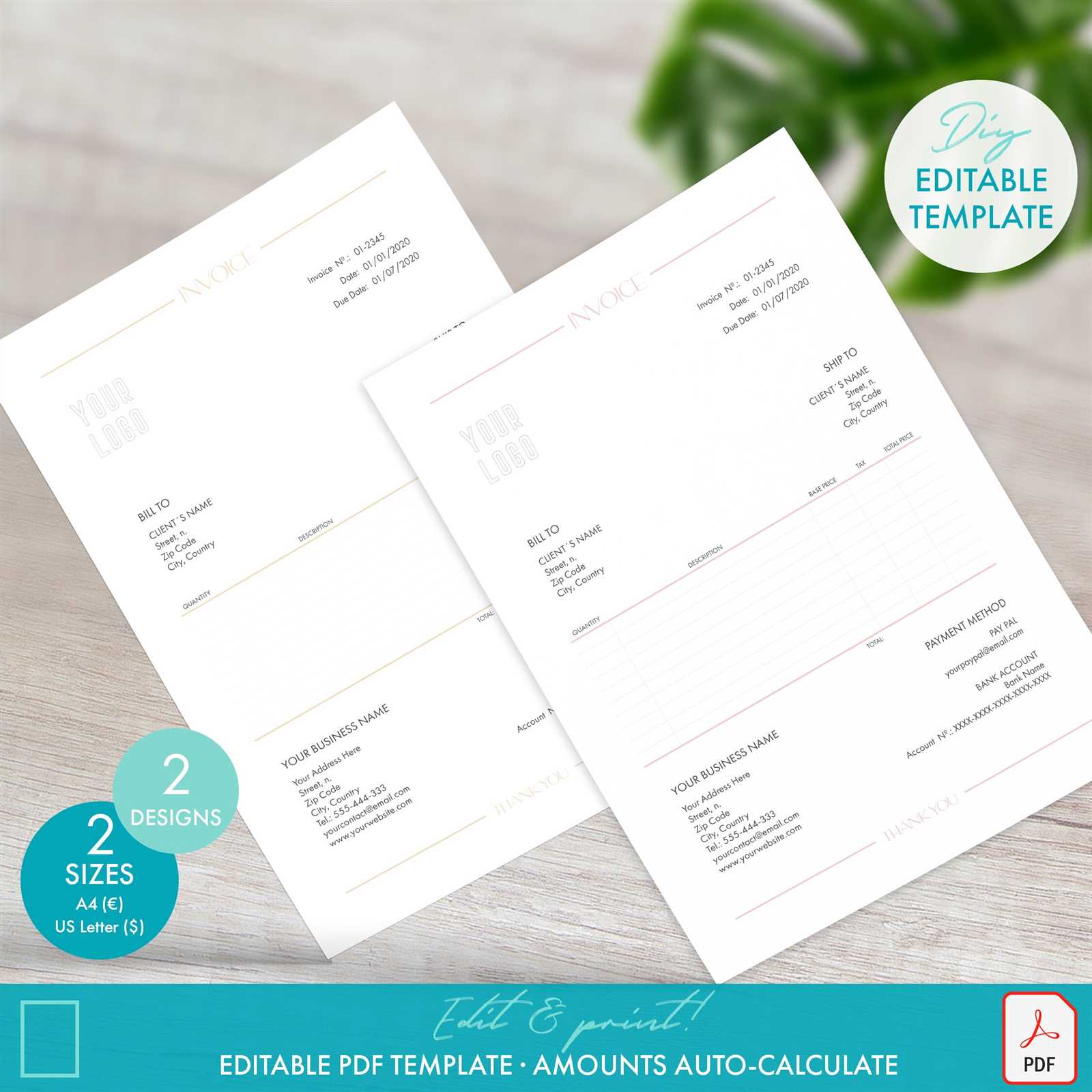 vistaprint invoice template