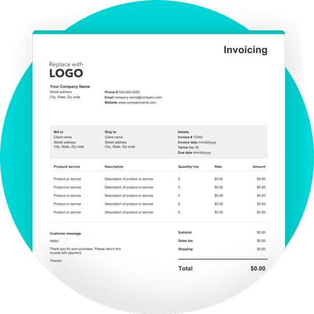 photoshoot invoice template