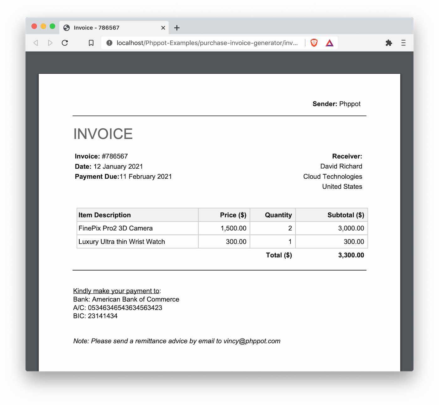 html print invoice template