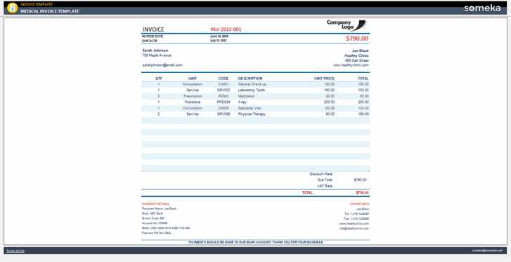 free medical invoice template