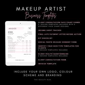 makeup invoice template