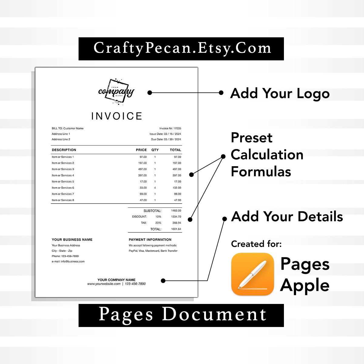 free invoice template for mac pages