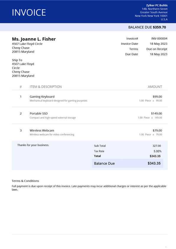 free online invoice template uk