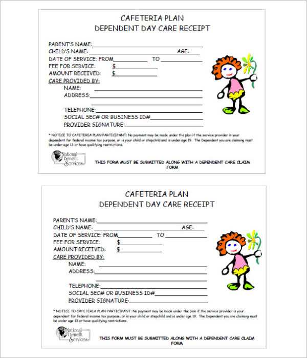 free printable daycare invoice template