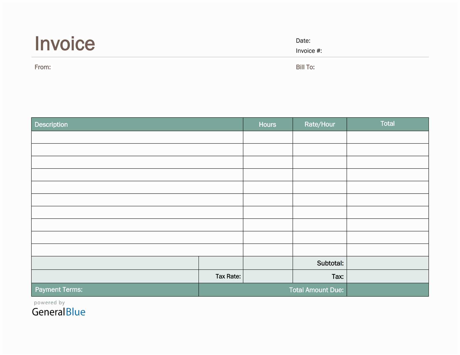 free printable invoice template pdf