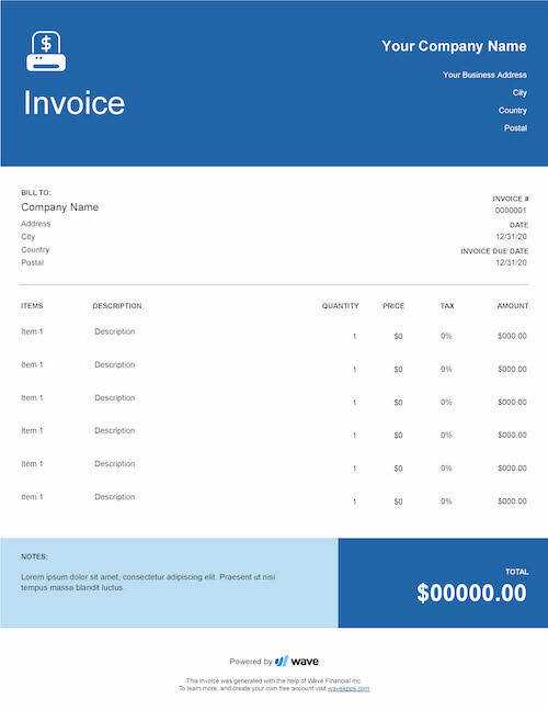 free printable invoice templates download