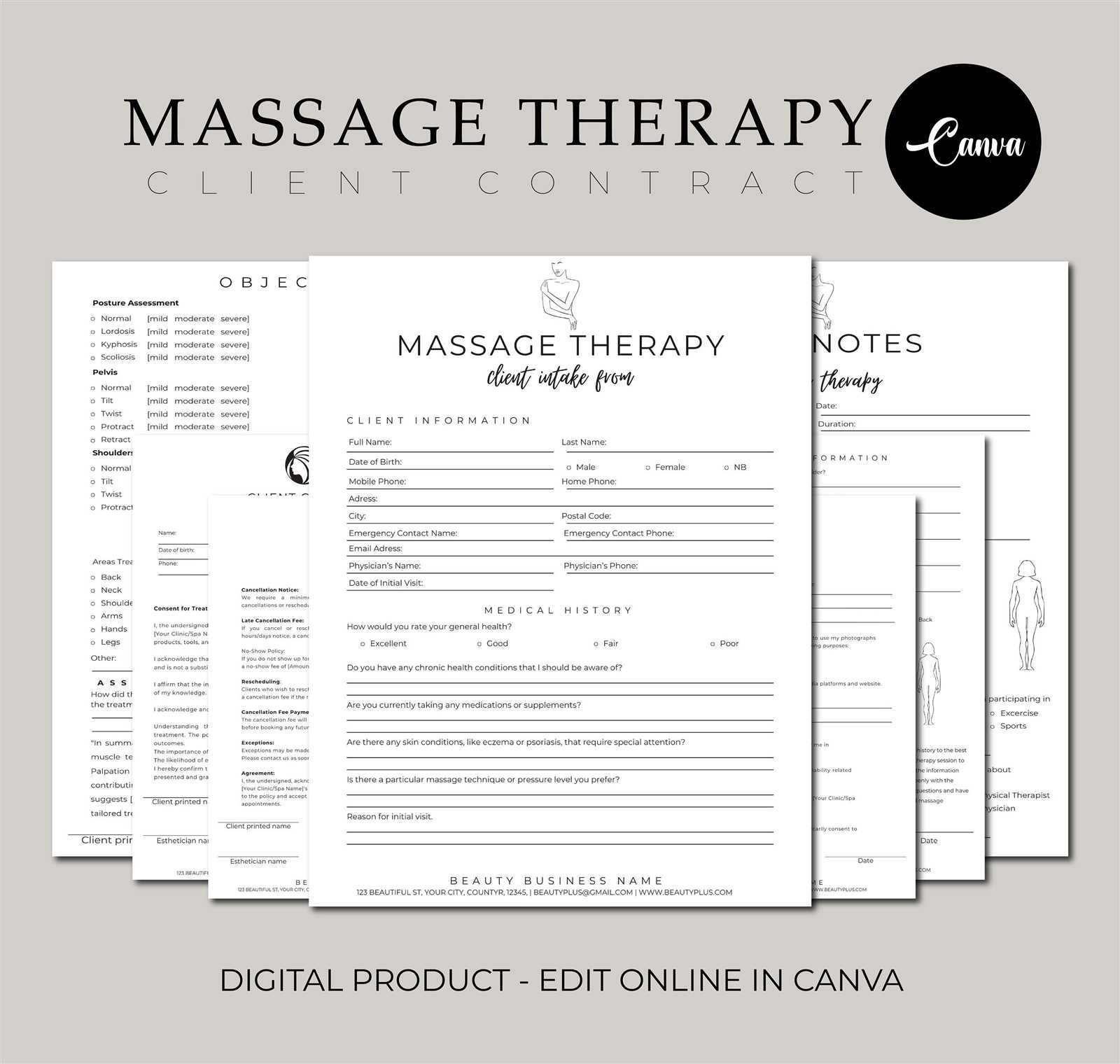 massage therapist invoice template