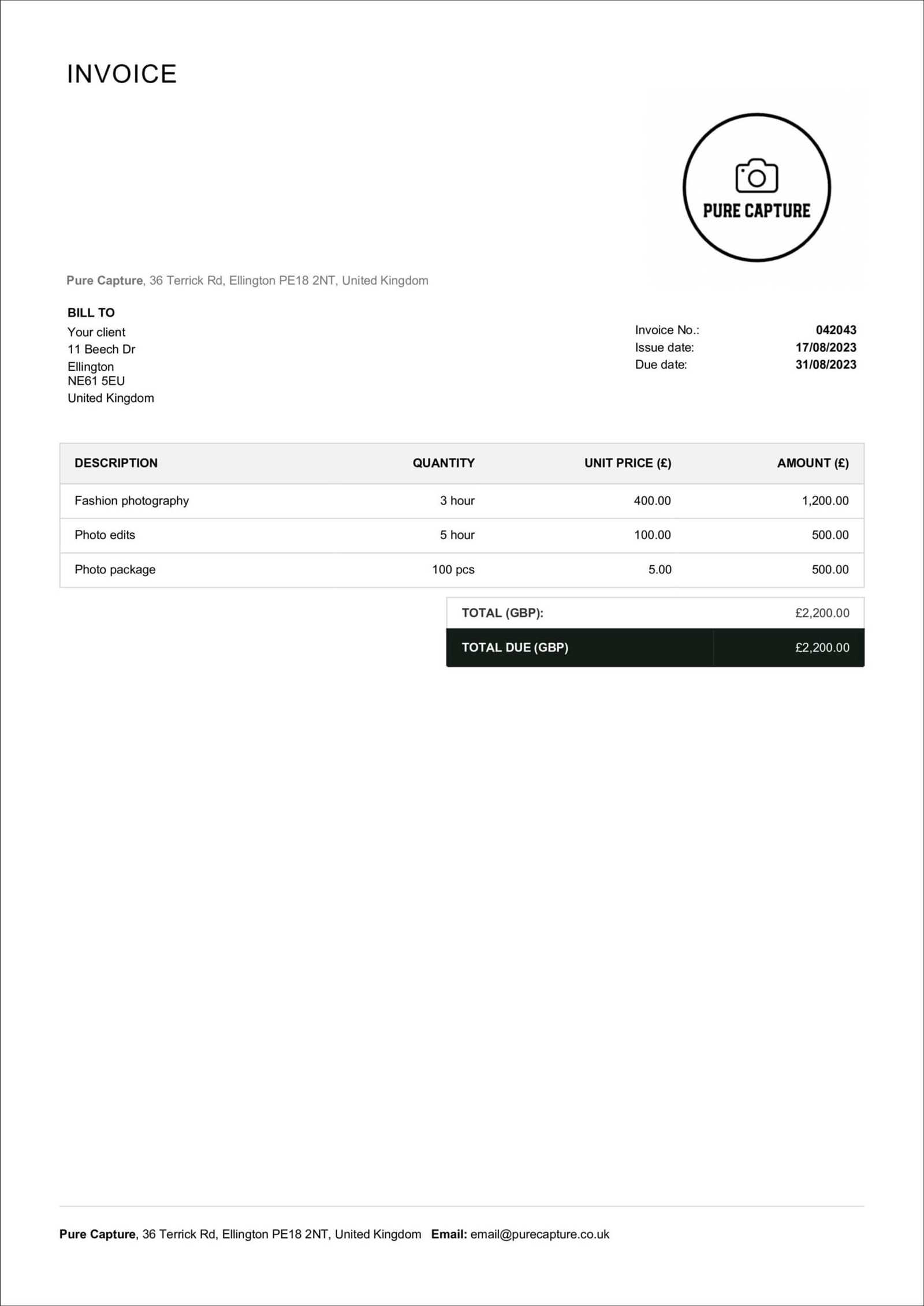 free rental invoice template word