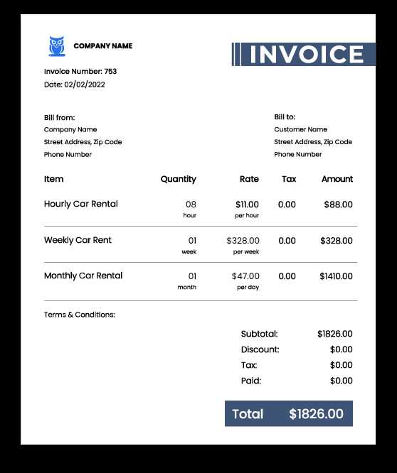 invoice template for free