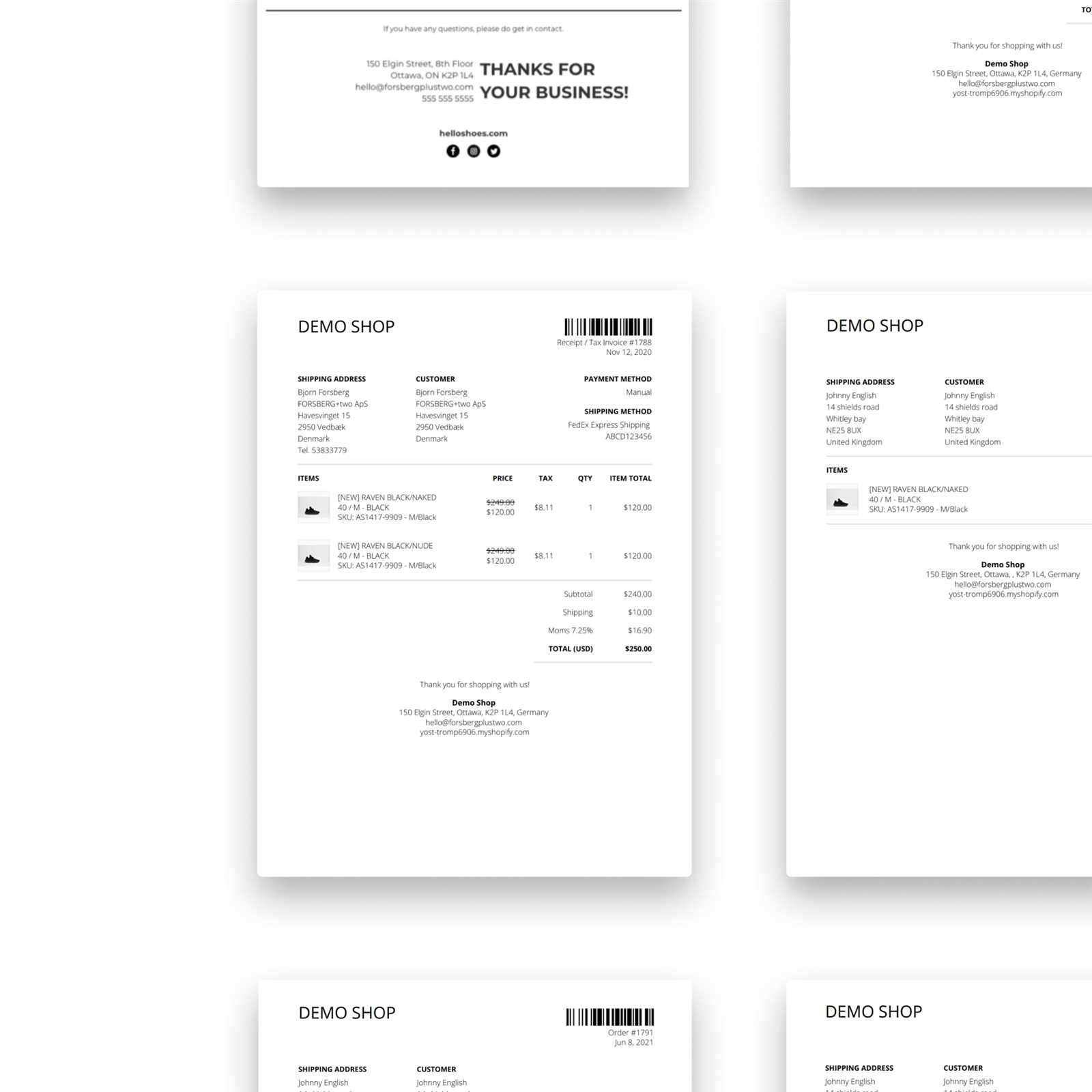 free shopify invoice templates
