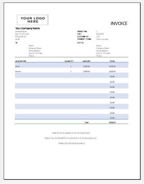 free simple invoice template excel